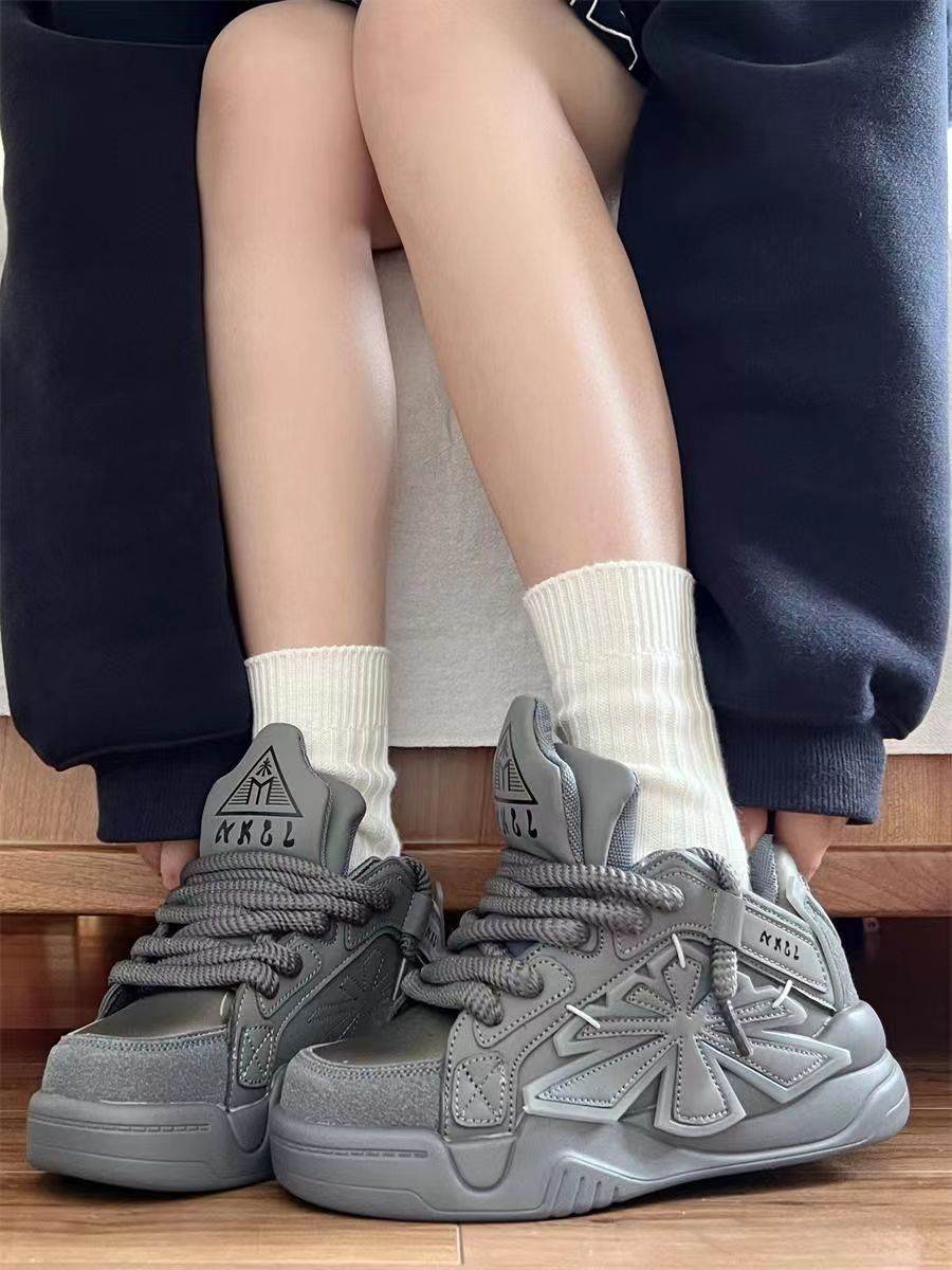 Niche Korean Style Daddy Shoes - Trendy Thick Bottom Casual Vulcanize Footwear - Buy Center