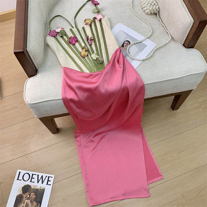 Buycenter Retro Floral Fishbone Bra Dress - Sleeveless Long Jumpsuit - Buy Center