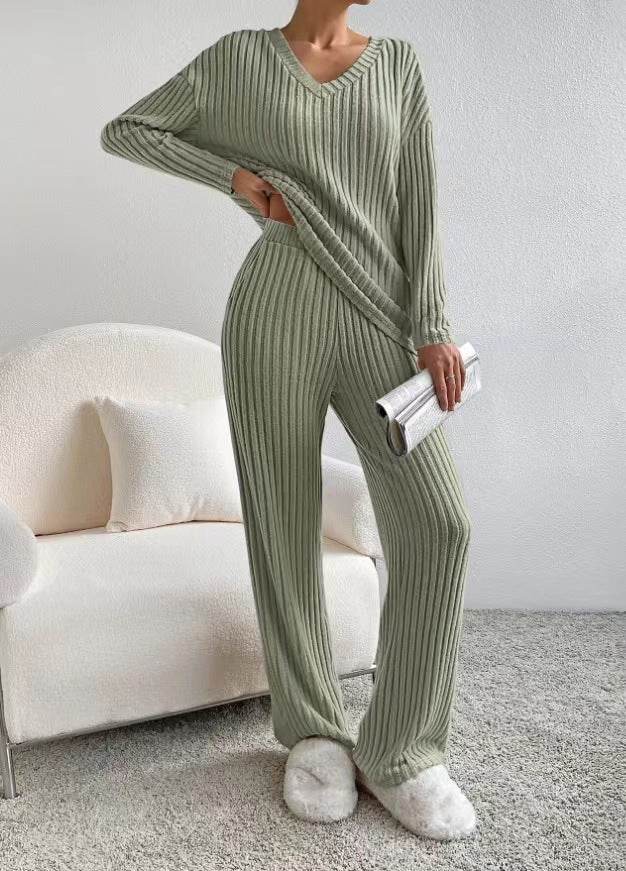 Buycenter Fashion V-Neck Knitting Jumpsuit - Loose Fit, Casual Style - Buy Center