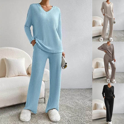 Buycenter Fashion V-Neck Knitting Jumpsuit - Loose Fit, Casual Style - Buy Center