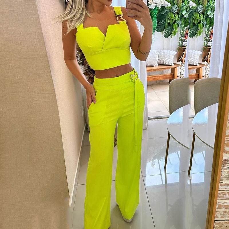 Buycenter High Waist Wide Leg Pants - Slimming Casual Jumpsuit for Women - Buy Center
