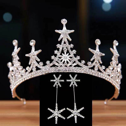 High-Grade Alloy Bridal Crown Headdress - Luxury Silver & Gold Finish - Buy Center