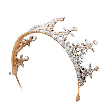 High-Grade Alloy Bridal Crown Headdress - Luxury Silver & Gold Finish - Buy Center