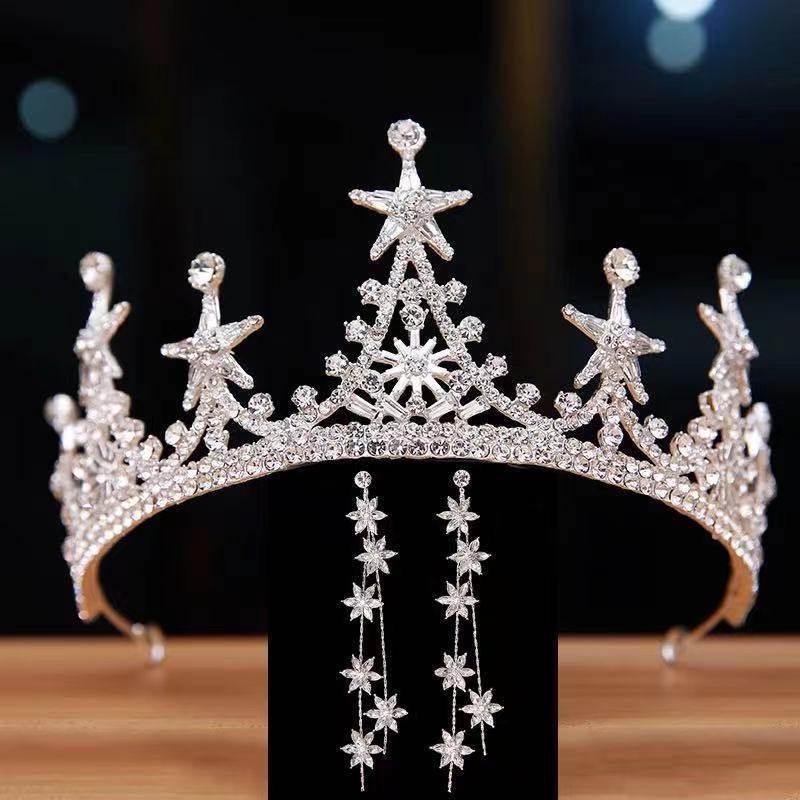 High-Grade Alloy Bridal Crown Headdress - Luxury Silver & Gold Finish - Buy Center