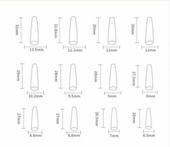 Long Ballet Gradient White Glitter Fake Nails - 24pcs Stylish Set - Buy Center