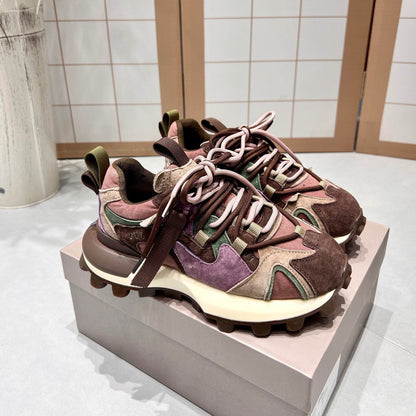 Women's Retro Thick Soled Sports Shoes - Stylish Suede Lace-Up Design - Buy Center