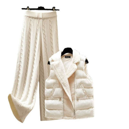 Buycenter Women's Autumn Winter Sweater Vest and Pants Set - Stylish Comfort - Buy Center