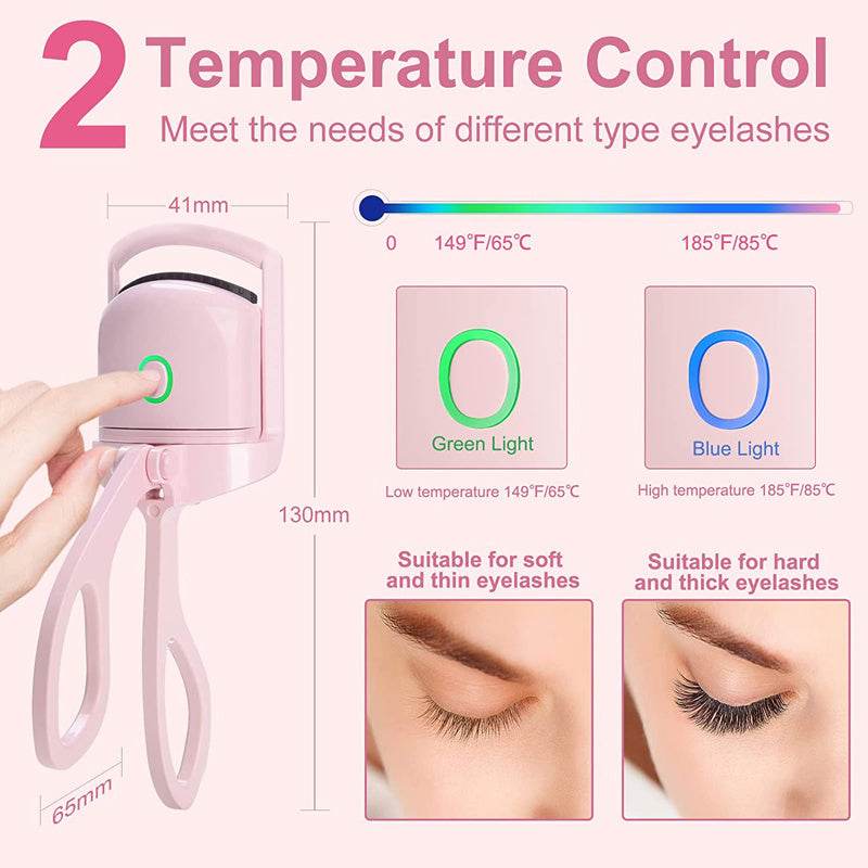 Portable Electric Heated Eyelash Curler - Quick Curls, USB Rechargeable - Buy Center