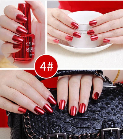 12-Color Mirror Nail Polish - Dazzling Metallic Shine for Fashionistas - Buy Center
