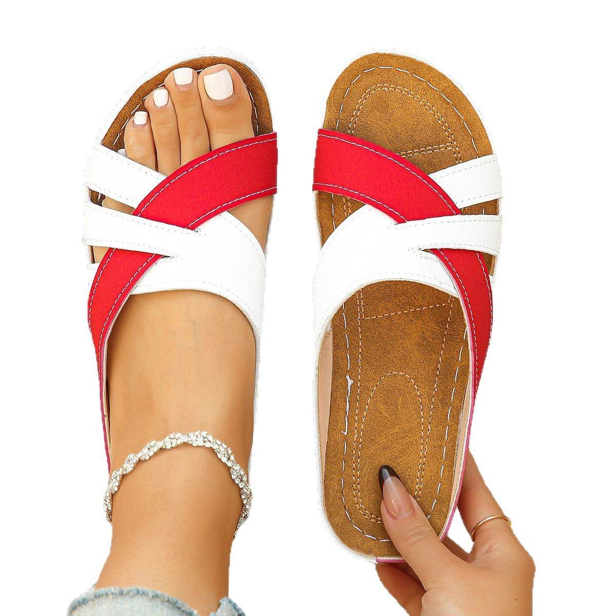 Buycenter Women's Fashion Platform Wedge Slippers - Color Matching & Stylish - Buy Center