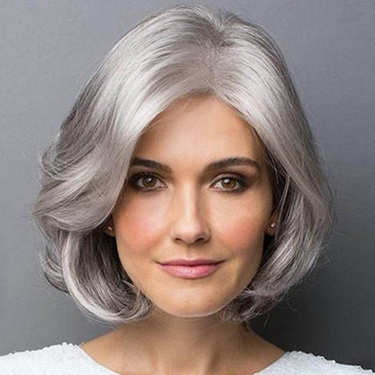 Silver Gray Short Curly Wig - Stylish Bobo Look for Any Occasion - Buy Center