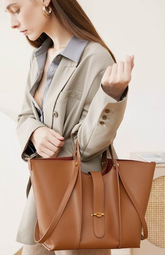 Stylish High-Grade Cowhide Totes - Large Capacity Evening Bag for Women - Buy Center