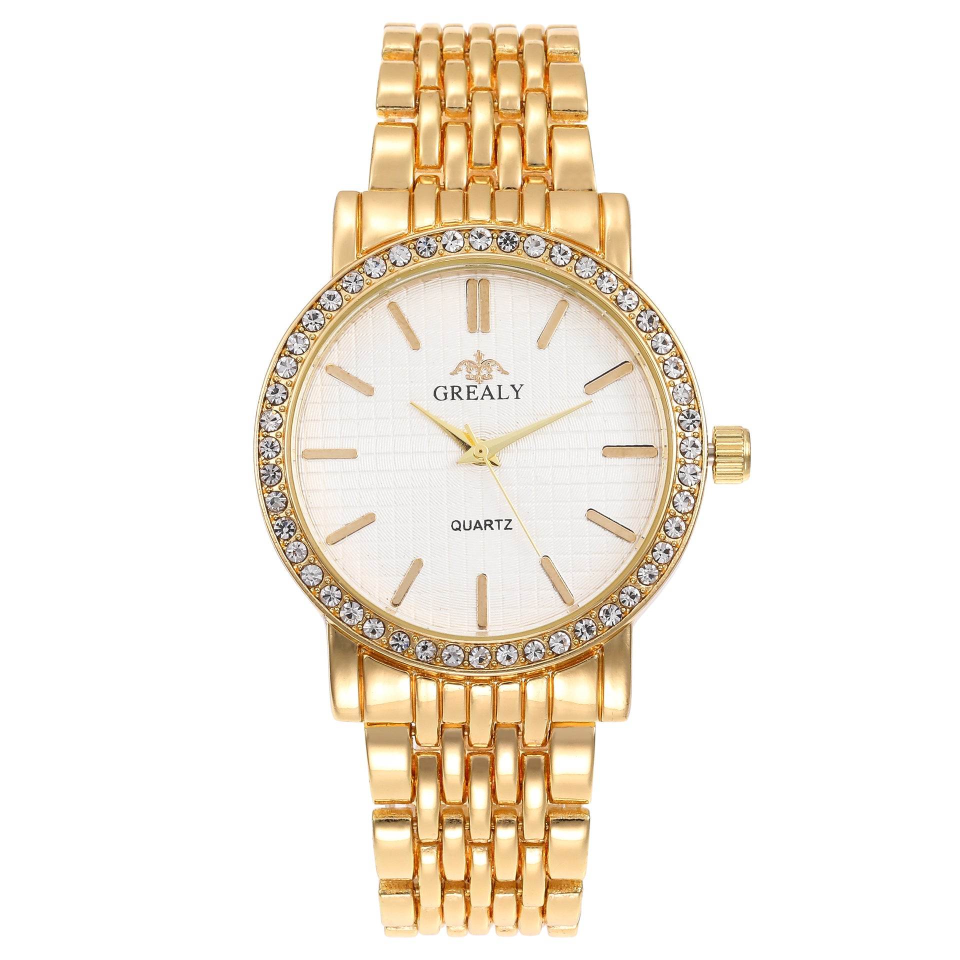 Casual Quartz Watches for Men & Women - Stylish Steel Strap with Diamonds - Buy Center