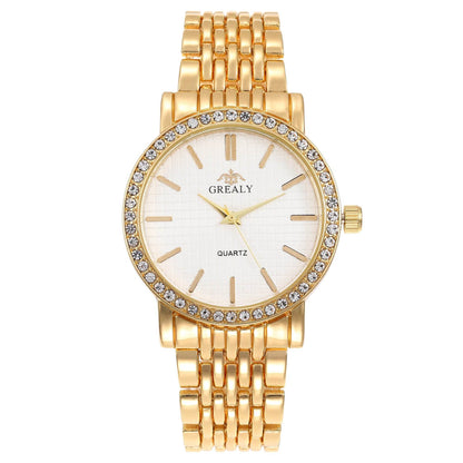 Casual Quartz Watches for Men & Women - Stylish Steel Strap with Diamonds - Buy Center