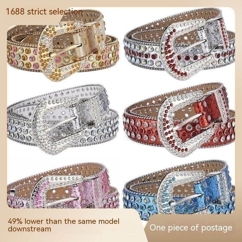 Men Women Alloy Punk Rock Rivet Belt - Stylish & Durable Fashion Accessory - Buy Center