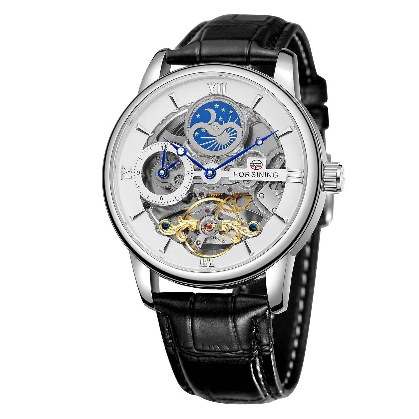 Buycenter Stylish Hollow Moon Mechanical Watch - Gold & Silver Options - Buy Center