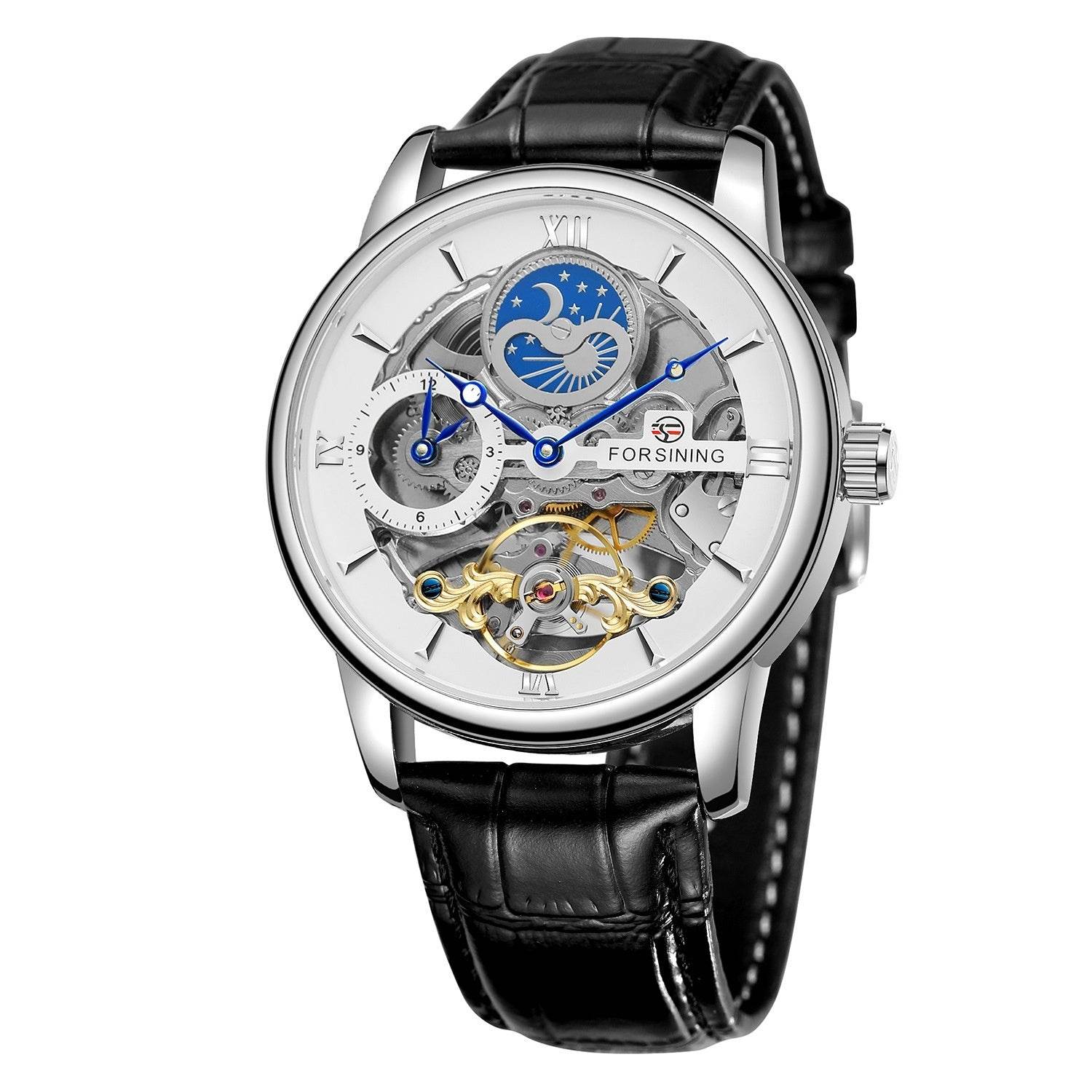Buycenter Stylish Hollow Moon Mechanical Watch - Gold & Silver Options - Buy Center