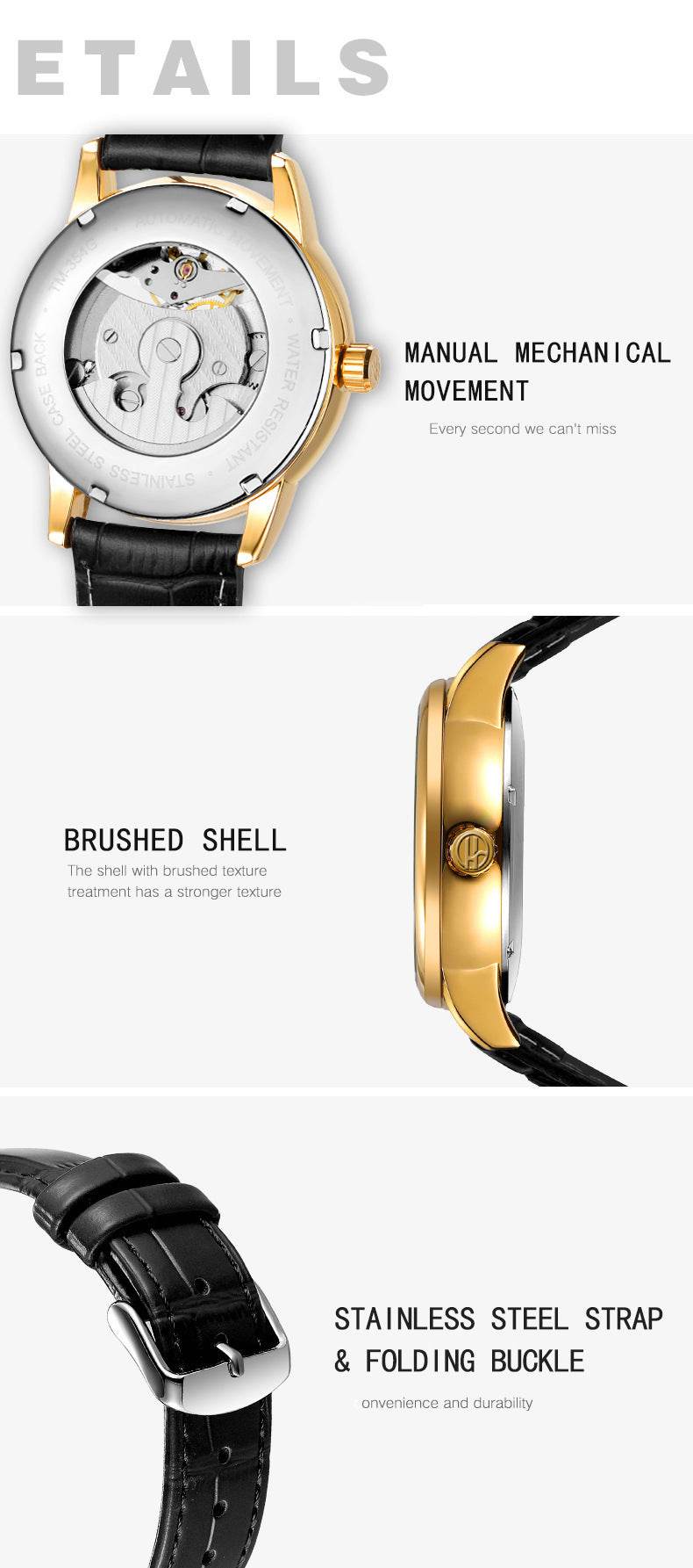 Buycenter Stylish Hollow Moon Mechanical Watch - Gold & Silver Options - Buy Center