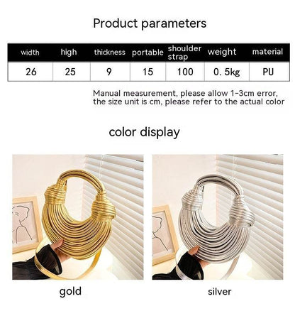 Instafamous Shiny Metal Noodles Underarm Bag - Trendy Evening Accessory 2025 - Buy Center