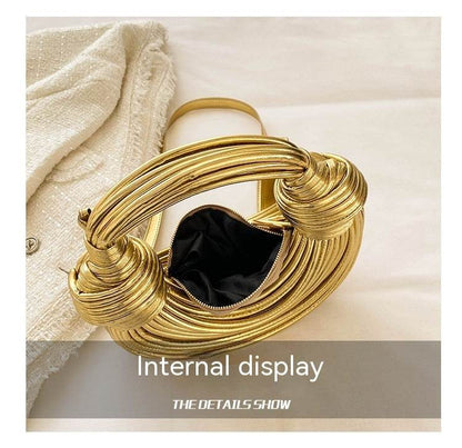 Instafamous Shiny Metal Noodles Underarm Bag - Trendy Evening Accessory 2025 - Buy Center