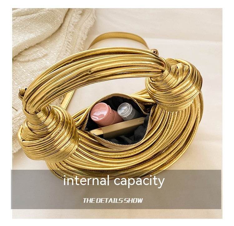 Instafamous Shiny Metal Noodles Underarm Bag - Trendy Evening Accessory 2025 - Buy Center