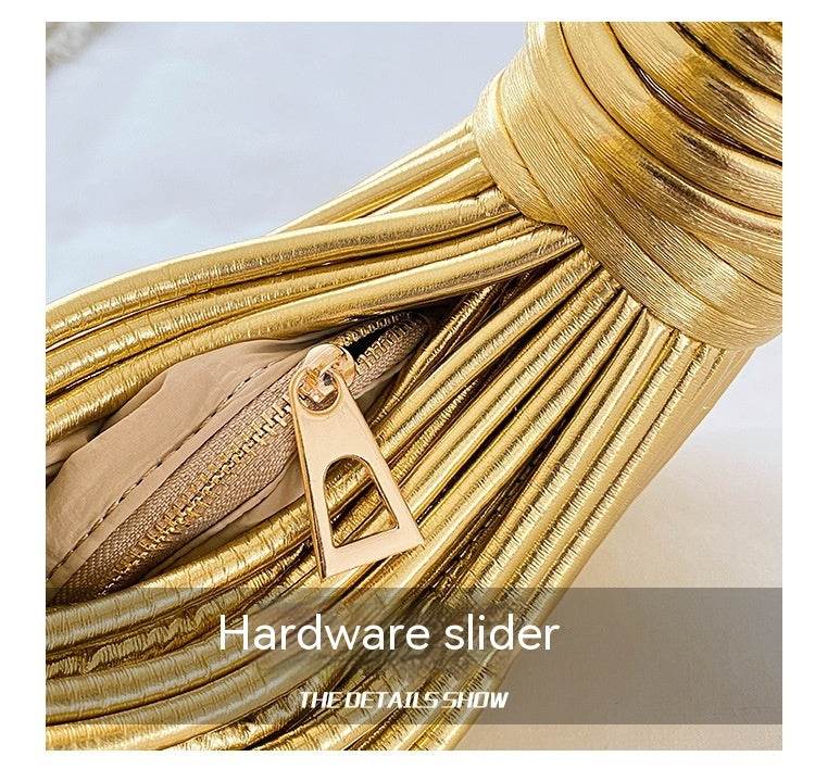 Instafamous Shiny Metal Noodles Underarm Bag - Trendy Evening Accessory 2025 - Buy Center