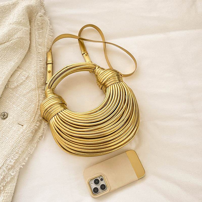 Instafamous Shiny Metal Noodles Underarm Bag - Trendy Evening Accessory 2025 - Buy Center
