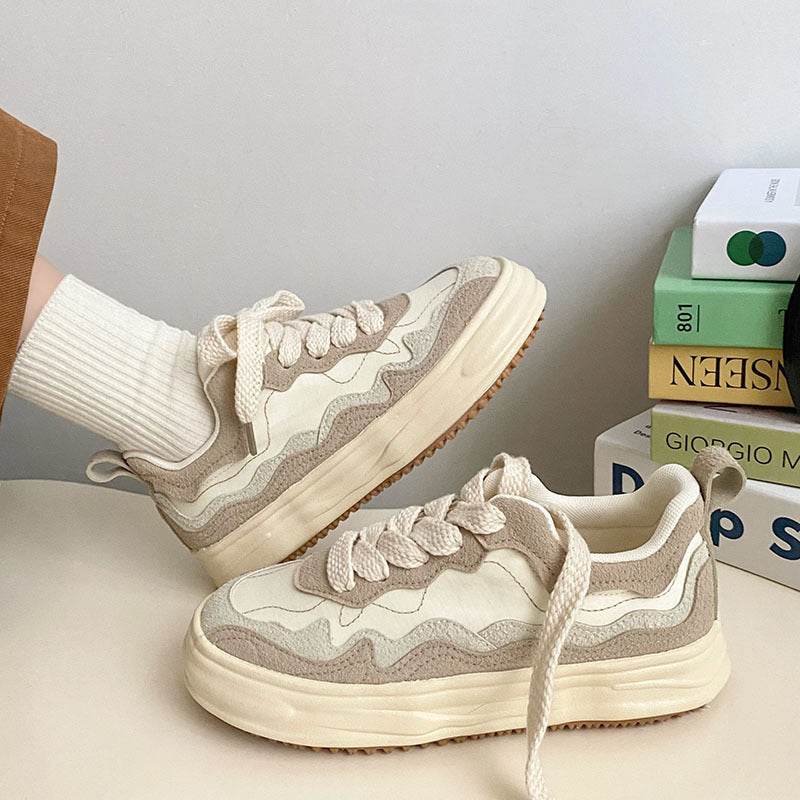 Girl’s Casual Platform Sneakers - Chic Mid-Top Vulcanize Shoes for All Seasons - Buy Center