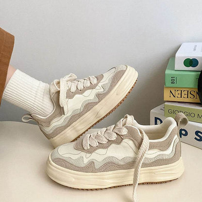 Girl’s Casual Platform Sneakers - Chic Mid-Top Vulcanize Shoes for All Seasons - Buy Center