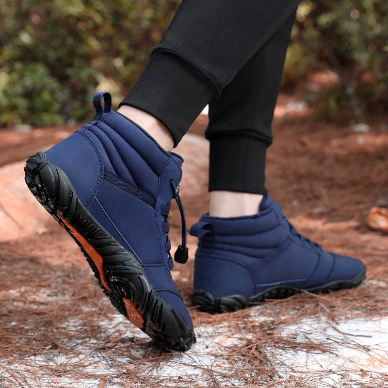 Fleece-Lined Waterproof High-Top Casual Shoes - Warm & Non-Slip Design - Buy Center