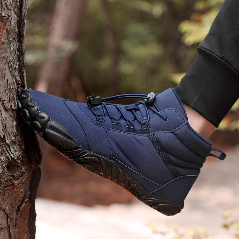Fleece-Lined Waterproof High-Top Casual Shoes - Warm & Non-Slip Design - Buy Center
