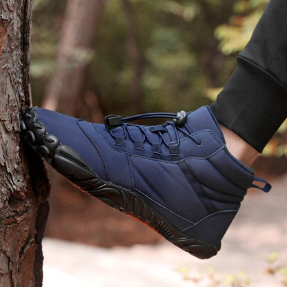 Fleece-Lined Waterproof High-Top Casual Shoes - Warm & Non-Slip Design - Buy Center
