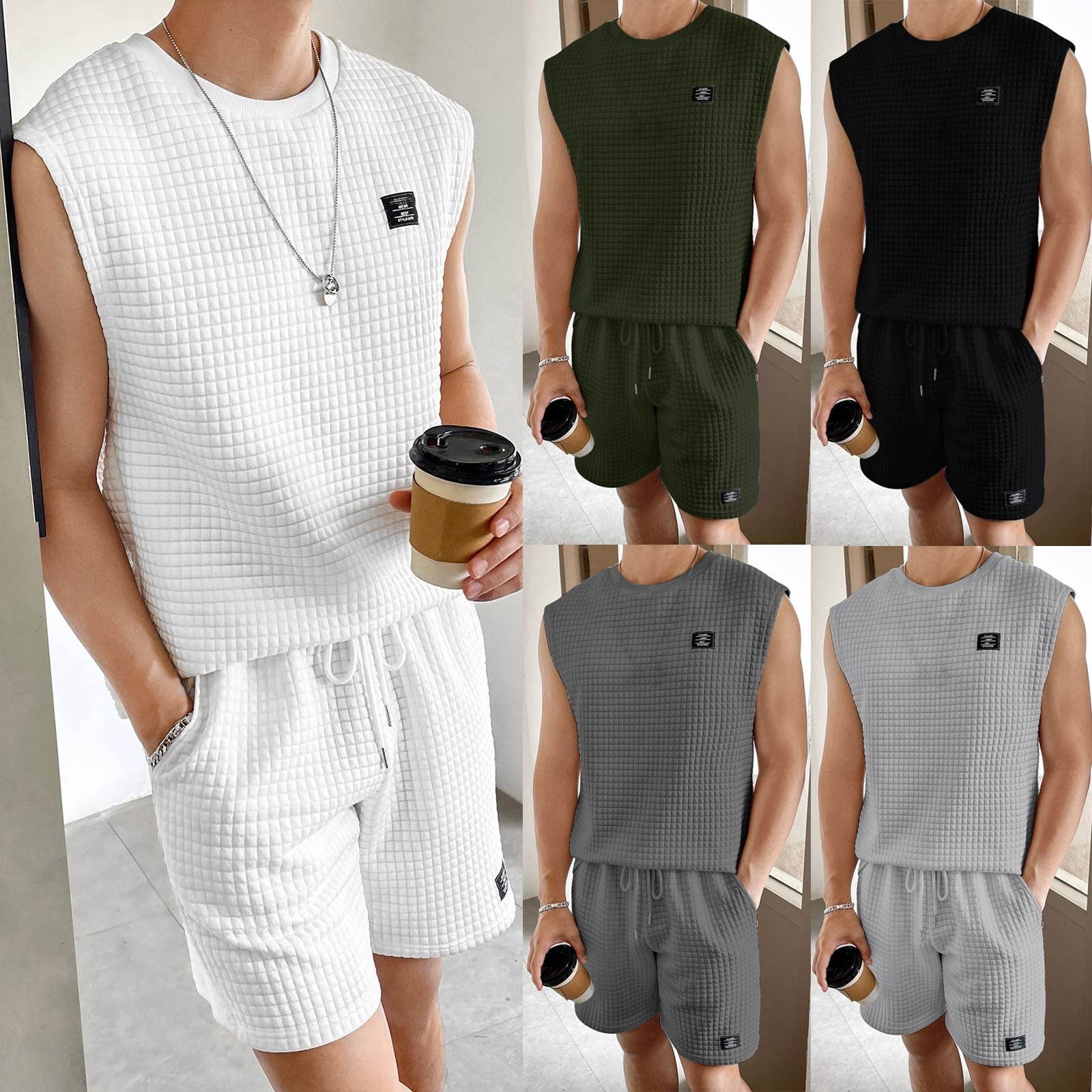 Buycenter Men's Sport Suit Set - Sleeveless Tank Top & Shorts Combo - Buy Center