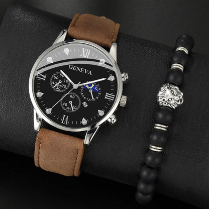 Buy Center Men's Casual Quartz Watch - Stylish Imagination with Imitation Leather Strap - Buy Center