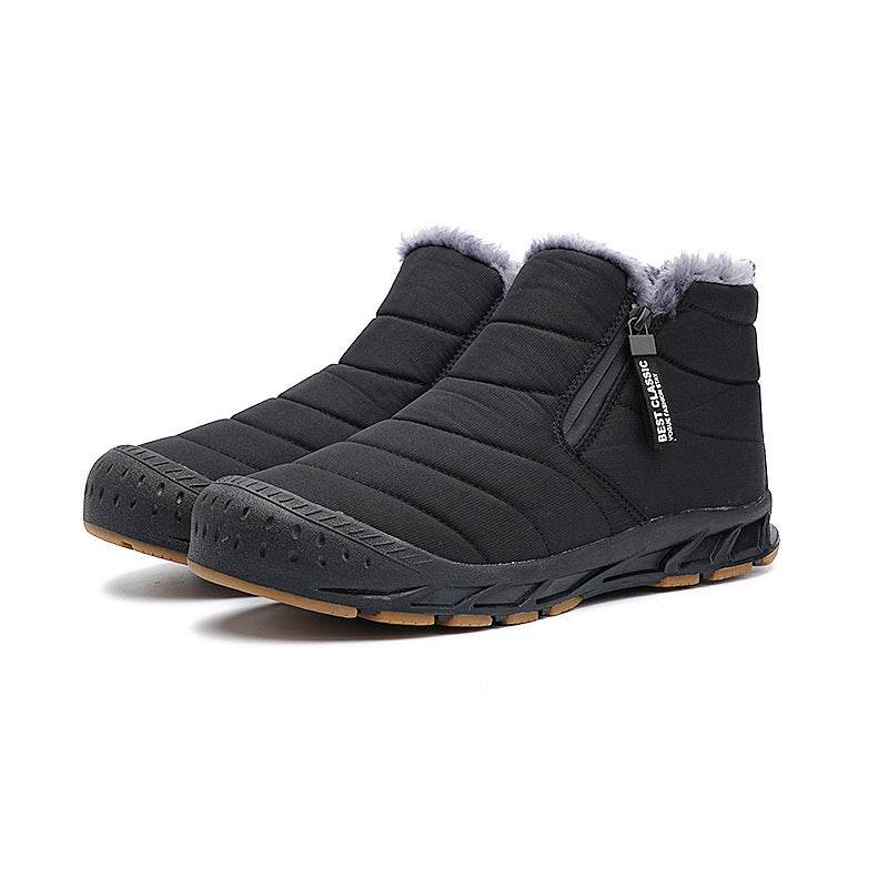 Men's Waterproof Winter Boots - Short Leather & Fur Casual Style - Buy Center