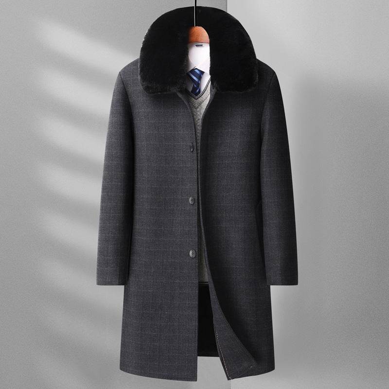 Stylish Men's Wool Overcoat - Elegant Plaid Design for Winter Wear - Buy Center