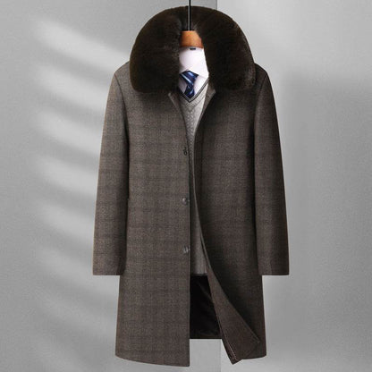 Stylish Men's Wool Overcoat - Elegant Plaid Design for Winter Wear - Buy Center