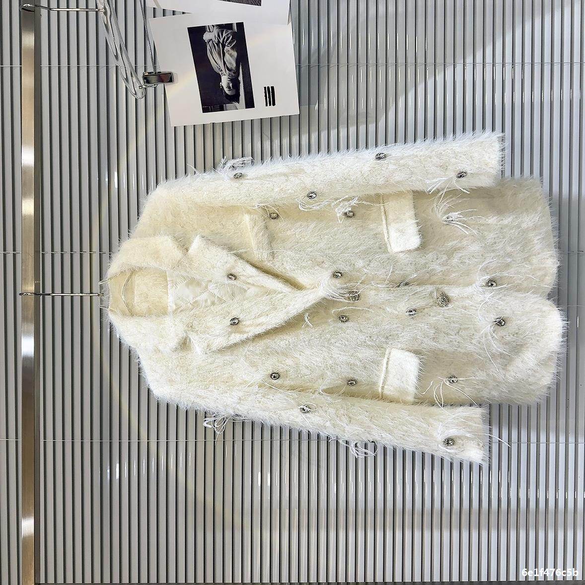 Buycenter Women's Quilted Mink Fur Trench - Classic Rhinestone Style - Buy Center