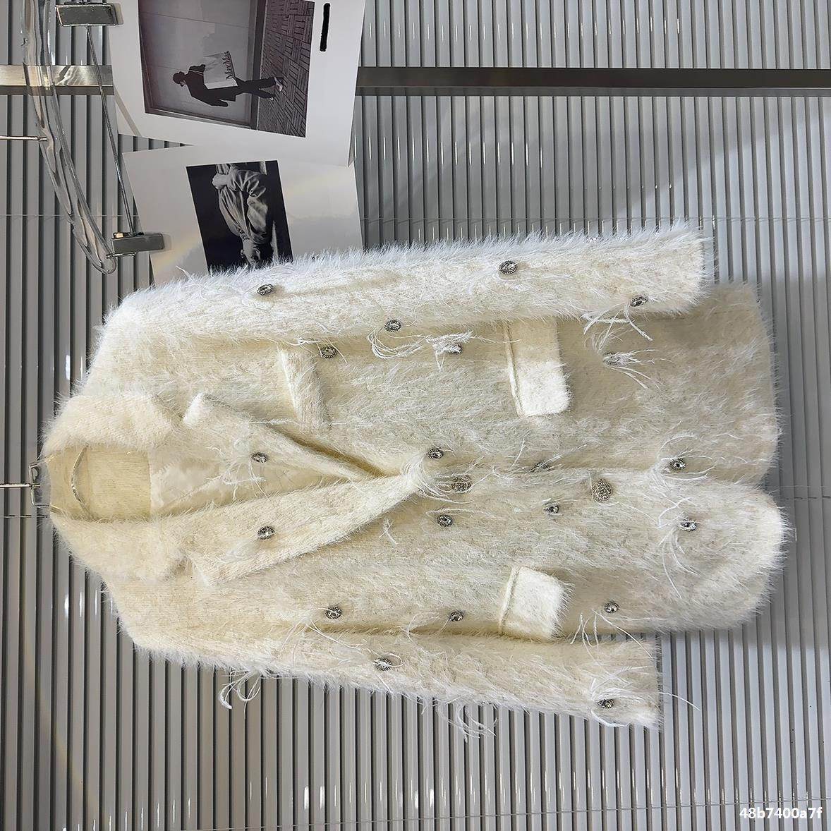 Buycenter Women's Quilted Mink Fur Trench - Classic Rhinestone Style - Buy Center