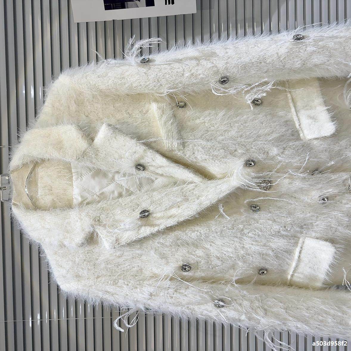 Buycenter Women's Quilted Mink Fur Trench - Classic Rhinestone Style - Buy Center