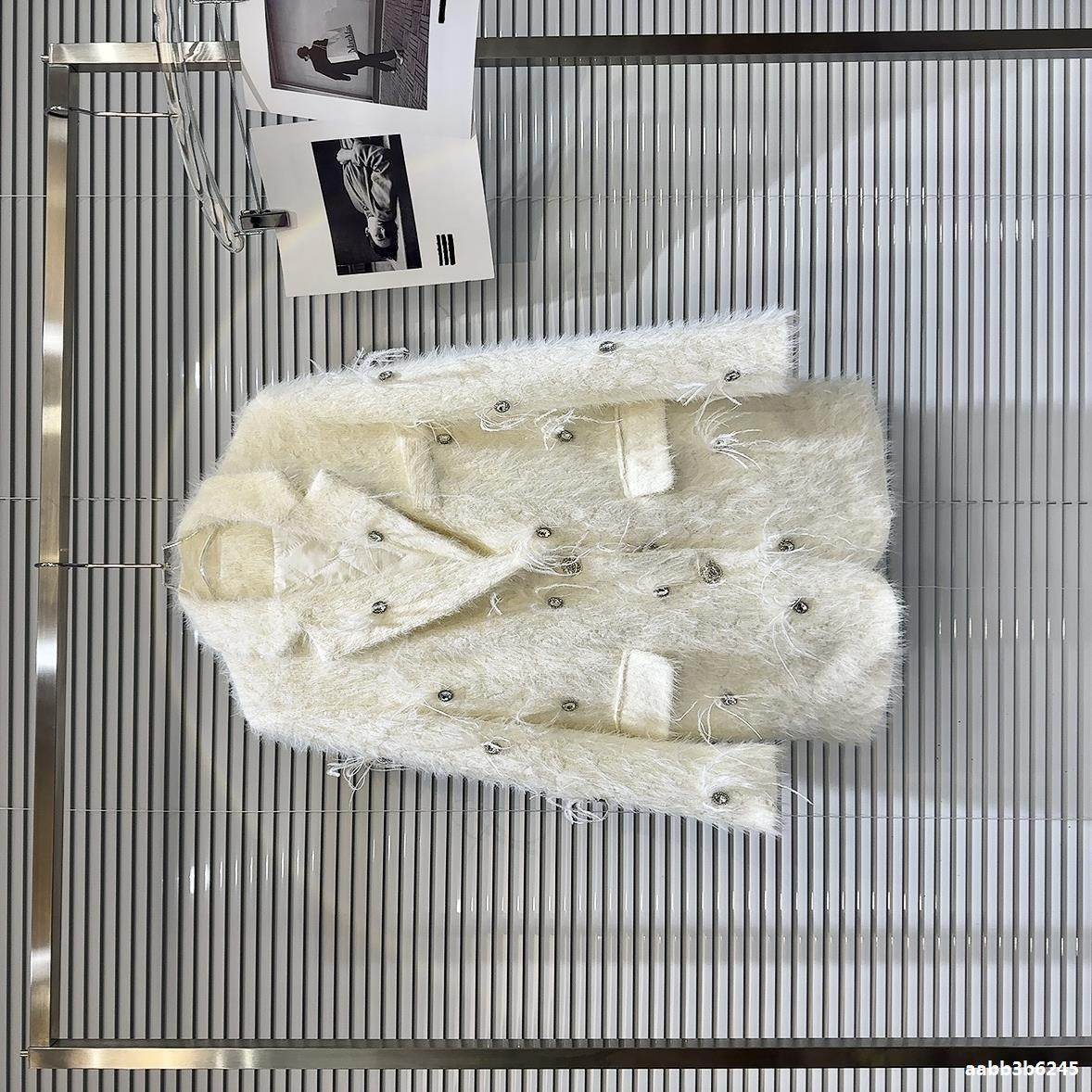 Buycenter Women's Quilted Mink Fur Trench - Classic Rhinestone Style - Buy Center