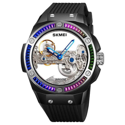 Men's Exquisite Mechanical Watch - Stylish Hollow Design & Automatic Movement - Buy Center