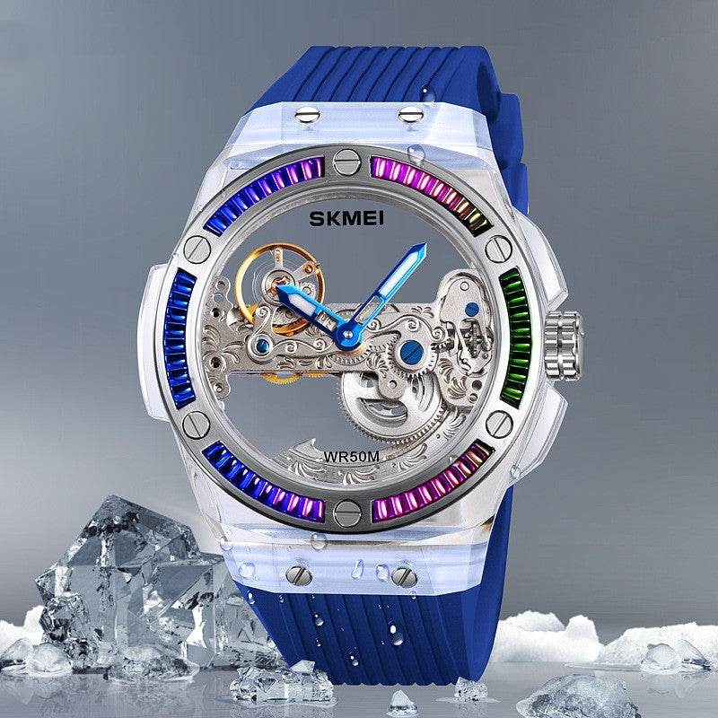 Men's Exquisite Mechanical Watch - Stylish Hollow Design & Automatic Movement - Buy Center