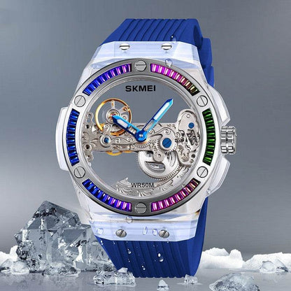 Men's Exquisite Mechanical Watch - Stylish Hollow Design & Automatic Movement - Buy Center