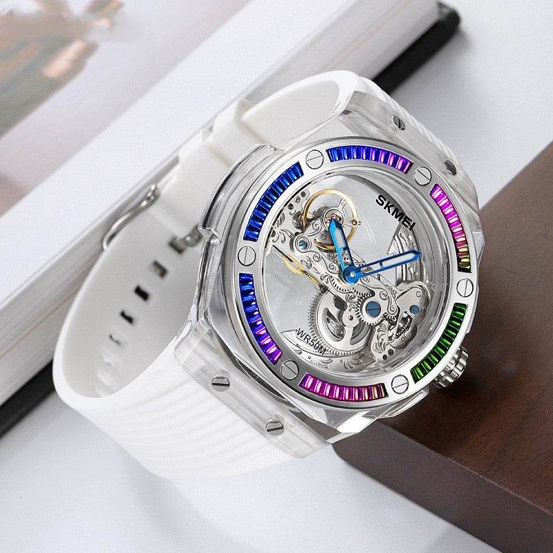 Men's Exquisite Mechanical Watch - Stylish Hollow Design & Automatic Movement - Buy Center