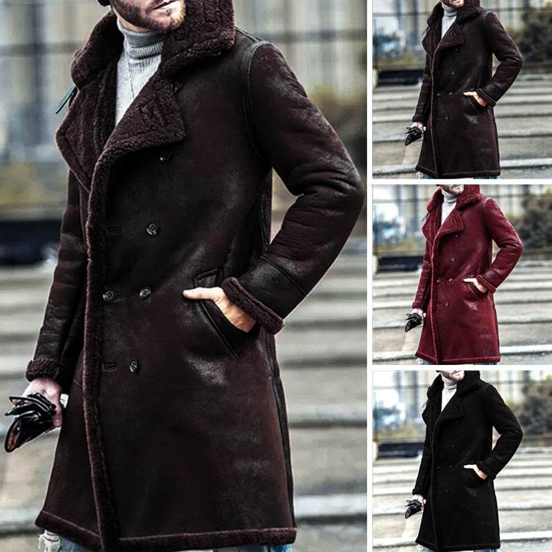 Men's Padded Fur Coat Jacket - Stylish Trench in Black & Brown 2025 - Buy Center