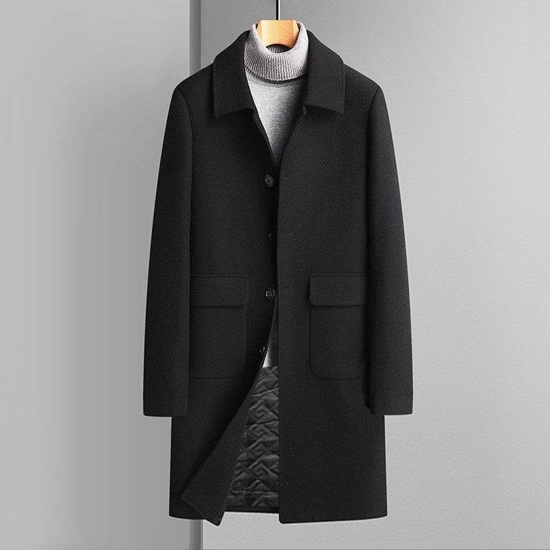 Korean Style Woolen Coat for Winter - Thick Velvet & Casual Elegance - Buy Center