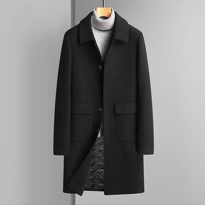 Korean Style Woolen Coat for Winter - Thick Velvet & Casual Elegance - Buy Center