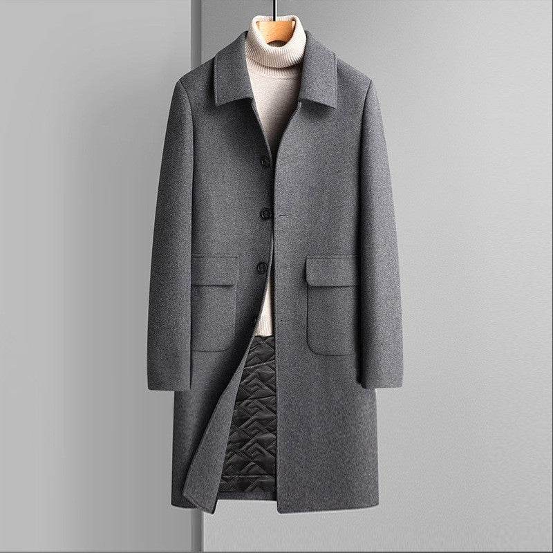 Korean Style Woolen Coat for Winter - Thick Velvet & Casual Elegance - Buy Center