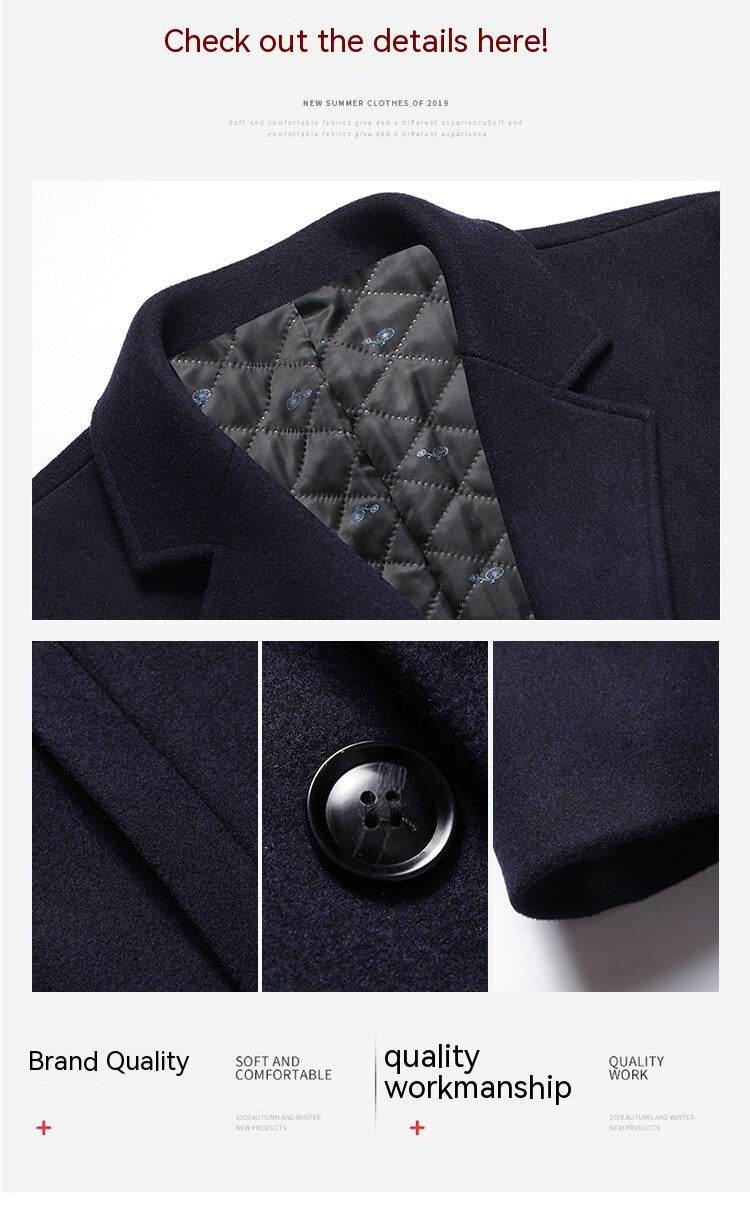 Korean Style Woolen Coat for Winter - Thick Velvet & Casual Elegance - Buy Center